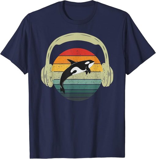 Funyy Killer Whale Orca Gaming Who Loves Games-Game Lover T-Shirt