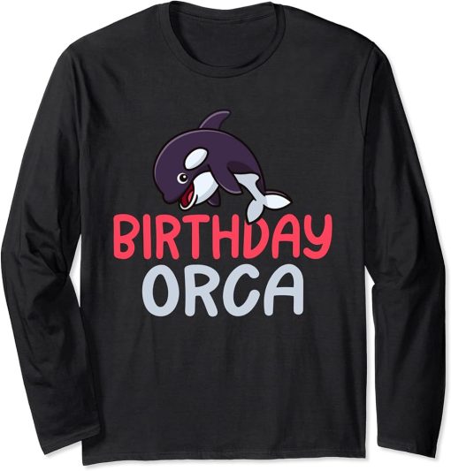 Birthday Orca Whale Birthday Long Sleeve T-Shirt