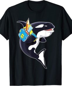 Cute Back To School Orca Whale T Shirt For Girls