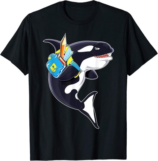 Cute Back To School Orca Whale T Shirt For Girls