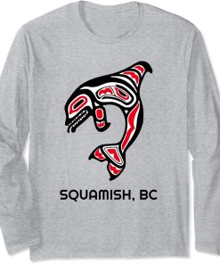 Squamish BC Canada Native Fishermen Tribal Orca Killer Whale Long Sleeve T-Shirt